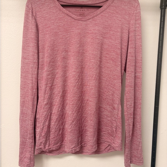 Danskin Tops - Danskin Women's Heathered Pink Long Sleeve Athletic Tee Size Medium